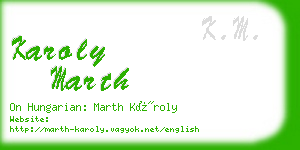 karoly marth business card